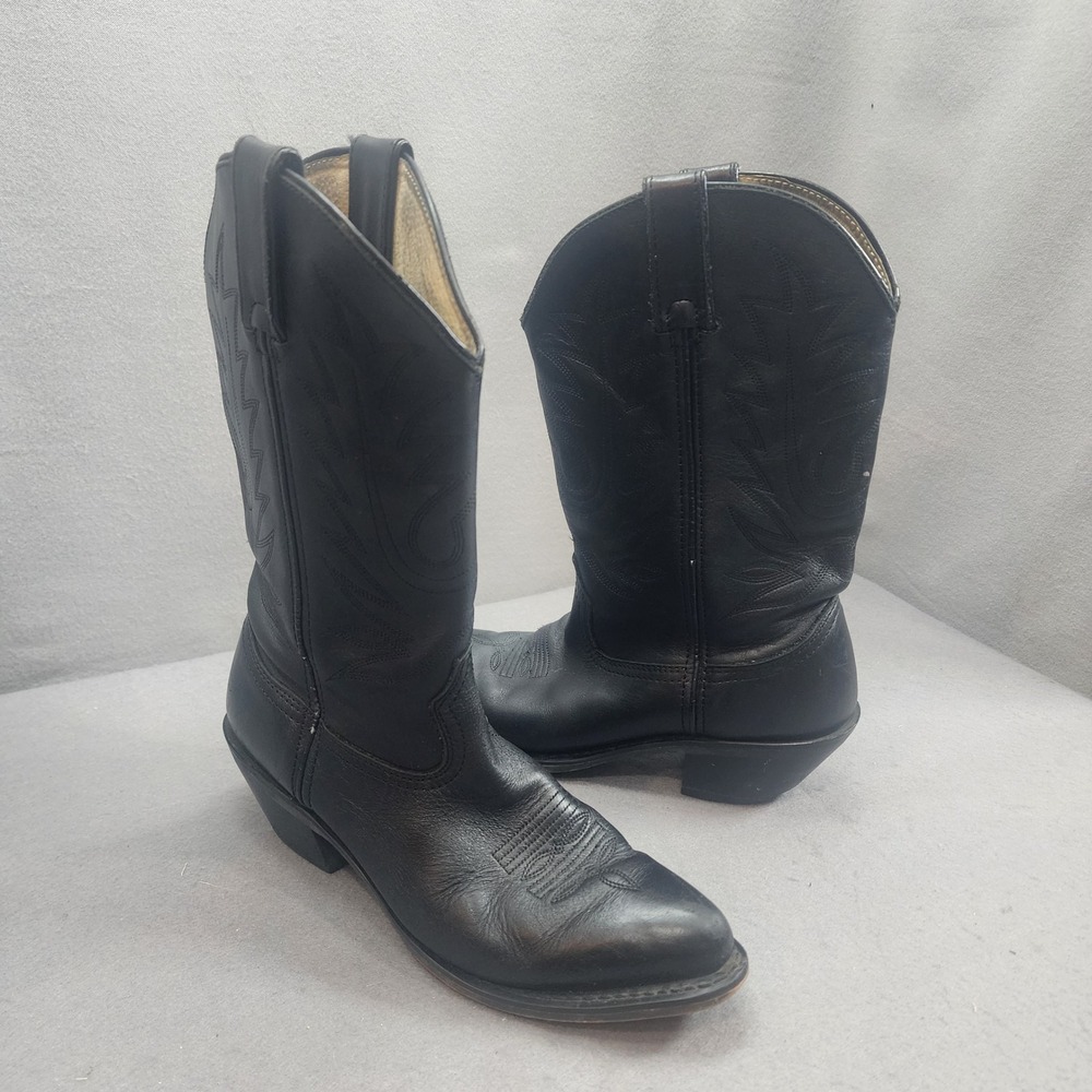 Durango RD4100 Western Boots Black Leather Stitched Women 7M